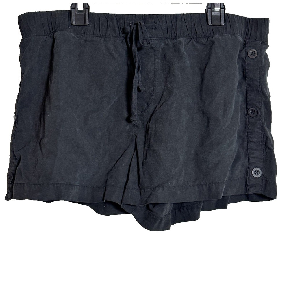 Womens Bella Dahl Black Lyocell Pull On Hem Shorts Medium Black